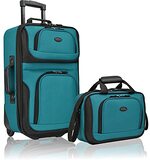 U.S. Traveler Rio Robuuste stof uitbreidbare handbagage set - Teal - One Size