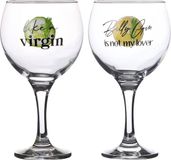 Urban Living gin/tonic glazen - gedecoreerd glas met tekst - 2x stuks - 645 ml - cocktailglazen
