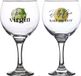 Urban Living gin/tonic glazen - gedecoreerd glas met tekst - 2x stuks - 645 ml - cocktailglazen