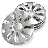 Skoda 6VA071455 Wieldoppen, 4 stuks, Calisto 15 inch wieldoppen, 5,5Jx15, stalen velg, zilver