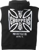 West Coast Choppers WCC OG ATX Sleeveless Zip Hoodie Bodywarmer zwart