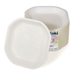 Cuki Soepborden van karton, biologisch afbreekbaar en composteerbaar, ideaal voor warme en vloeibare levensmiddelen, 1 verpakking van 75 stuks, voor picknick, feest, barbecue, lunch en diner, 19,8 x