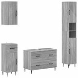 vidaXL - 4-delige Badkamerkast Set - HAARLEM - Grijs Sonoma