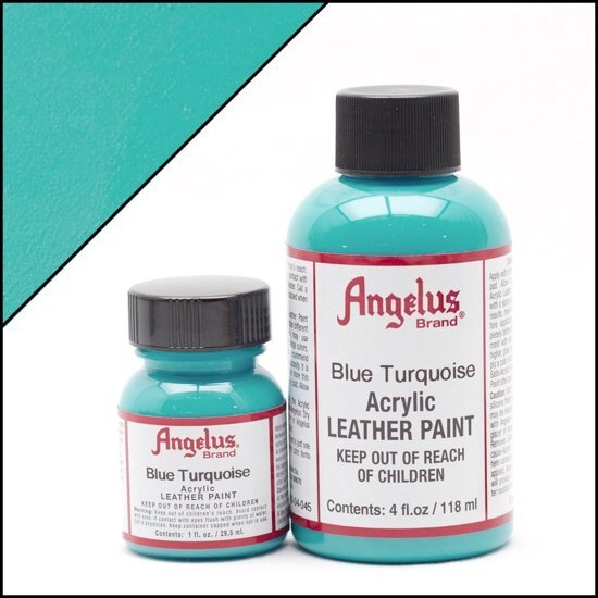 Angelus leerverf Blauw Turquoise 118ml/4oz - Voor glad lederen oppervlakken van o.a. schoenen tassen en jassen