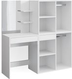 Vicco Kaptafel Isabelle, Wit, 140 cm met spiegel en 2 aanbouwkasten