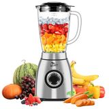 Uten Staande mixer, 2 l, 5 snelheden, impulsfunctie, 1800 W | Smoothie-mixer van glas, behuizing van roestvrij staal voor milkshakes, malen van koffiebonen