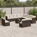 Maison Exclusive - Ensemble de jardin, 14 pièces, avec coussins, marron, en polyrotin