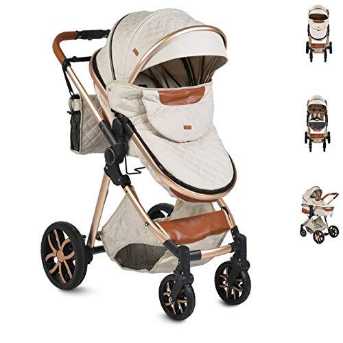 Moni Alma Kinderwagen Sportstoel Draagtas Cabrio Luiertas Omkeerbaar, Kleur: Beige