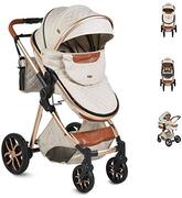 Moni Alma Kinderwagen Sportstoel Draagtas Cabrio Luiertas Omkeerbaar, Kleur: Beige