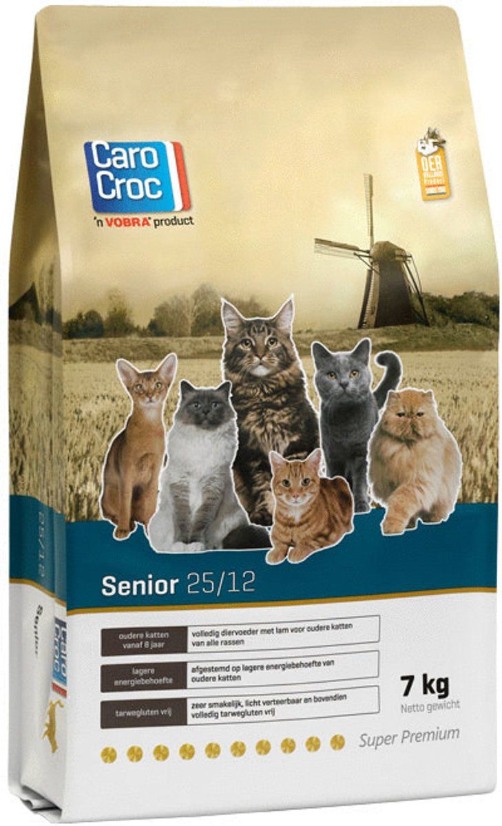 CAROCROC Senior - Lam en Rijst - Kattenvoer - 7 kg