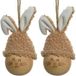 Decoris Paasei - 2x - 12 cm - bruin - kunststof