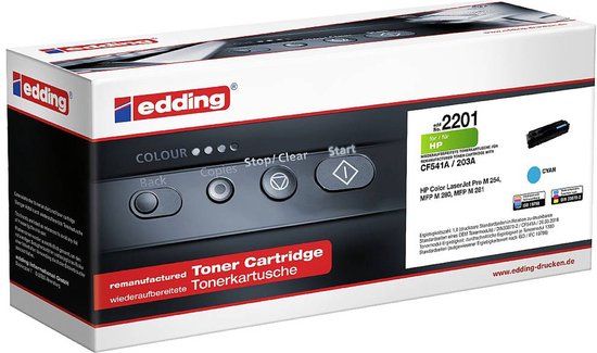 Edding 18-2201 Toner - Compatibel met HP 203A (CF541A) - Cyaan - 1300 pagina's