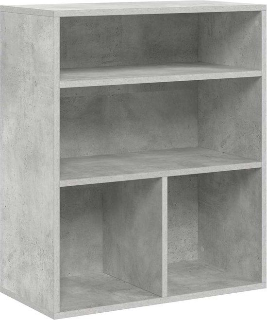 vidaXL Boekenkast 60x30x71,5 cm bewerkt hout betongrijs