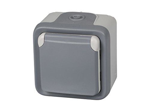 LEGRAND 191504 Waterdicht stopcontact met deksel voor oppervlak, grijs