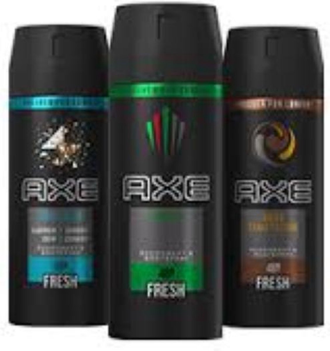 AXE Deodorant Spray MIX - Dark Temptation / Africa / Collison Leather & Cookies - Voordeelverpakking 3 x 150 ml