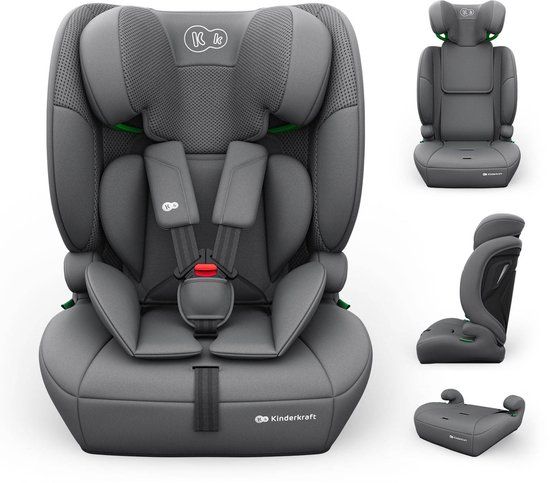 Kinderkraft COMFORT UP 2 PLUS – i-Size autostoel – EASY GROW hoofdsteun 12 standen – Rugleuning 10° – Afneembare bekleding – Grijs