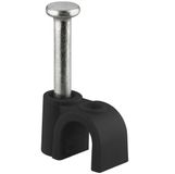goobay 64683 Kabelklem, set van 100, kabelhouder voor kabelbevestiging tot 10 mm diameter, kabelklem met spijker voor muur, deurkozijn, hoeken en opbouw, 100 stuks, zwart