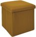 Home Deco Factory Poef/hocker Atome - opvouwbaar - stof - opbergbox - okergeel - polyester/mdf - 38 x 38 cm