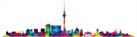 Homemania msticker-Berlin Sticker Mosaic City, meerkleurig, vinyl, 103 x 0,1 x 20 cm