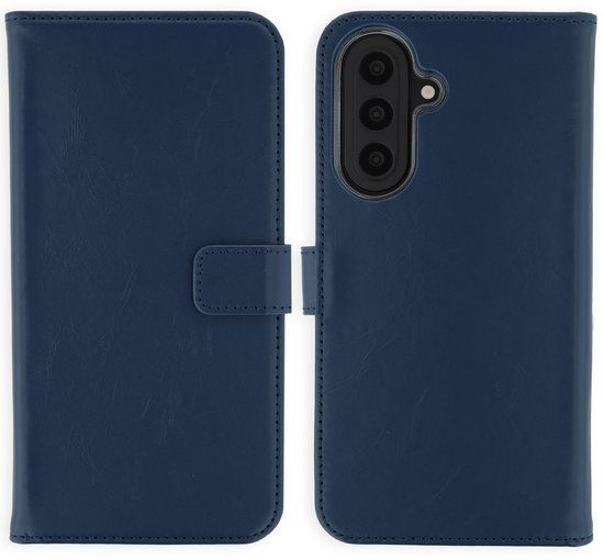 Selencia Echt Leren Bookcase voor de Samsung Galaxy A57 (5G) - Donkerblauw