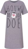 Temptation Dames Big Shirt - Korte Mouwen - Grijs Melange - Maat XL