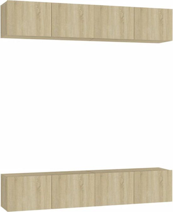 vidaXL Tv-meubelen 4 st 80x30x30 cm bewerkt hout sonoma eikenkleurig