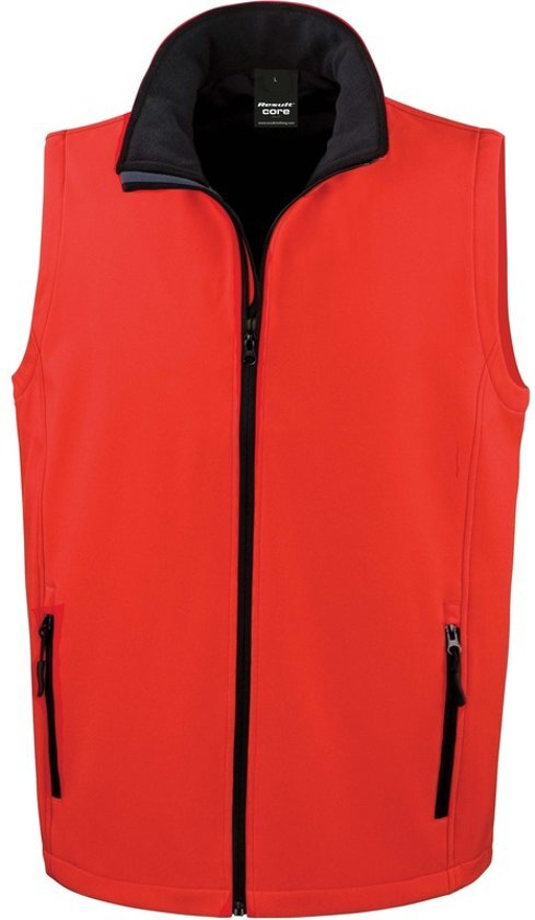 Result Softshell casual bodywarmer rood voor heren - Outdoorkleding wandelen/zeilen - Mouwloze vesten 2XL (44/56