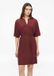 s.Oliver Jurk met lange mouw, klassieke kraag, met ceintuur, kuithoogte, vleermuismouw, knopen, effen, bordeaux, polyester, katoen, dames, maat 36, casual, lente/zomer 2026