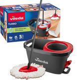 Vileda Turbo Dweilsysteem - Complete Mopset met Emmer en Versterkte Pedaalpers - Telescopische Steel 65-131 cm