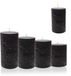 Candelo 4-delige set rustieke kaarsen Ambiente Kerst – adventskranskaars rustiek – kleur zwart – 8/10/12/14 cm – stompkaars advent kerstkaars