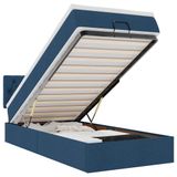 vidaXL Bed met matras blauw 90x200 cm stof