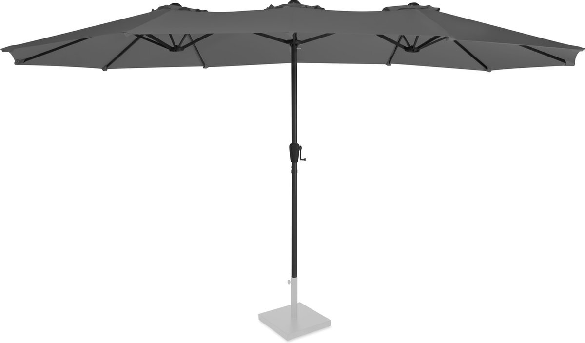 VONROC GARDEN VONROC Premium Parasol Iseo - 460x270cm – Duurzame parasol – Extra-large - UV werend doek - Grijs – Incl. beschermhoes