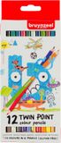Bruynzeel Kleurpotlood Kids Twin Point blister à 12 stuks assorti | 6 stuks