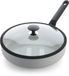 BK Universe Sautépann met deksel 28cm - 3.58L - PFAS-vrije antikleeflaag - Inductie - Keramisch - Ovenbestendig tot 160°C - Koudgreep - Grijs/Graniet