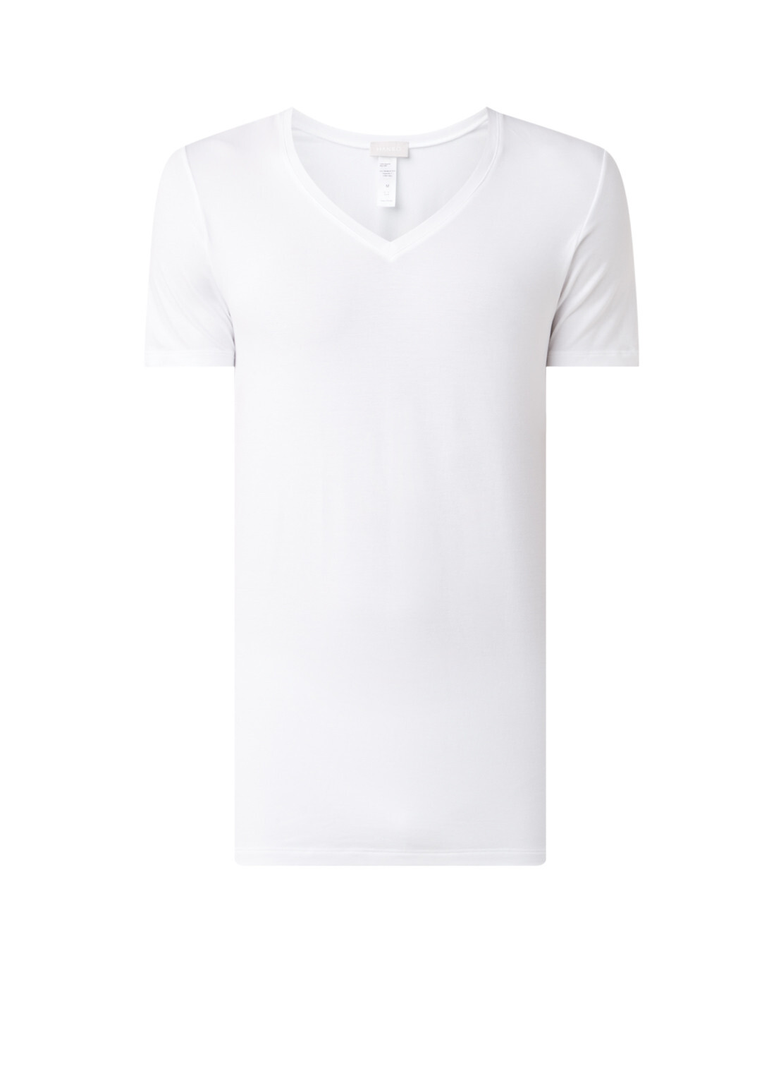 Hanro T-shirt met V-hals in uni