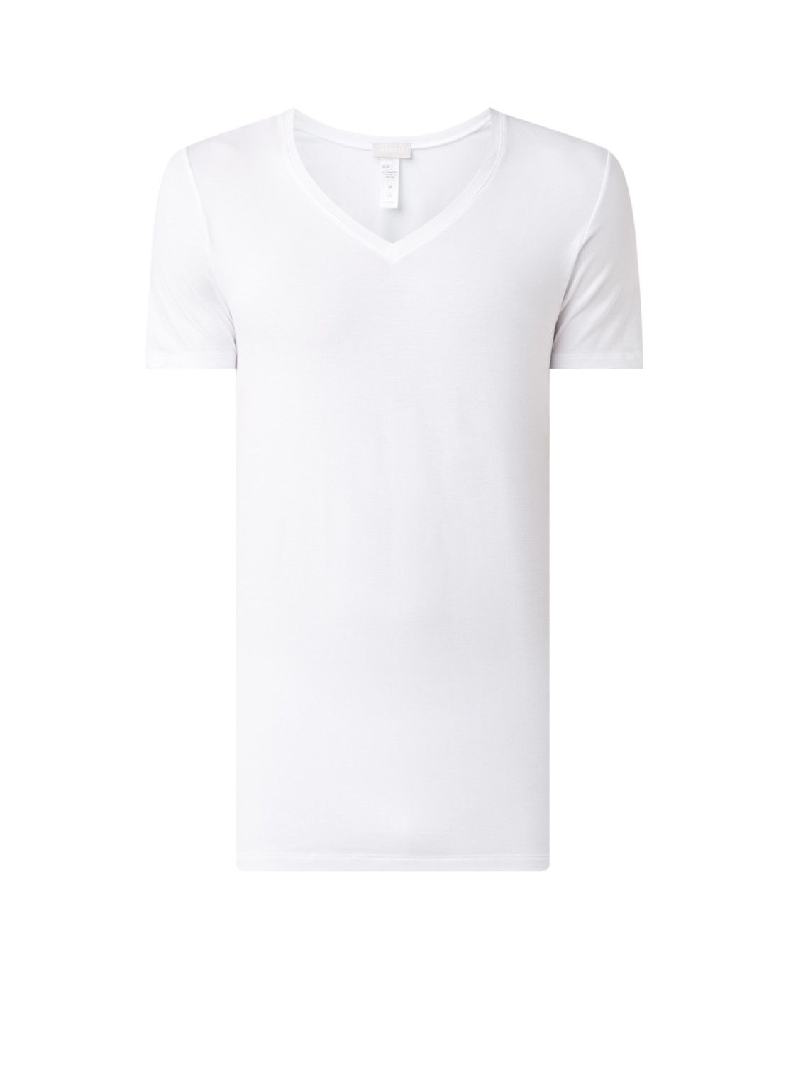 Hanro T-shirt met V-hals in uni - 0786337110703