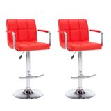 vidaXL Barstoelen 2 stuks Kunstleer Rood