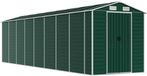vidaXL Tuinschuur - 191x725x198 cm - Gegalvaniseerd Staal - Groen