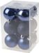 Cosy & Trendy Kerstballen - 24x - donkerblauw - 6 cm - kunststof Mat/glans