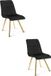 LEOBERT CIEZA Eetkamerstoelen – Set van 2 – Zwart Velvet – Zwarte Metalen Poten