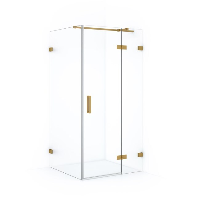 Maxaro Douchecabine Diamond 100x90cm 8mm Helder Veiligheidsglas Goud met Draaideur