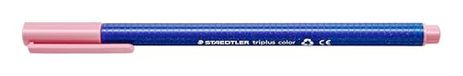 STAEDTLER Triplus Kleurviltstiften, lichtroze, driehoekig, stevig, slagvaste punt, lijnbreedte ca. 1 mm, geschikt voor kinderen, Made in Germany, 10 lichtroze vezelstiften in karton
