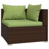 vidaXL 8-delige Loungeset met Kussens, Poly Rattan, Bruin