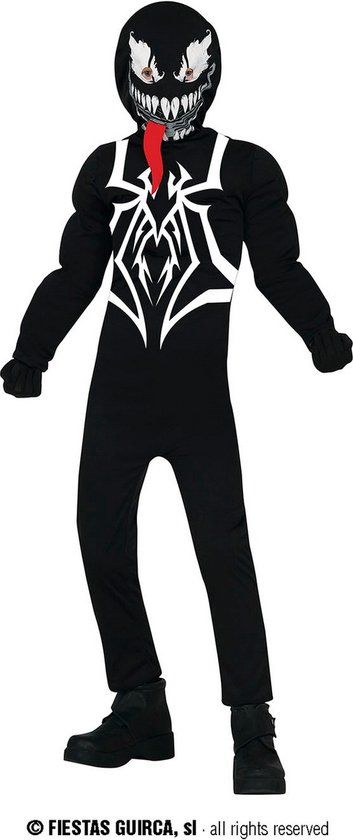 Guirca Giftige Spinnenheld Venom Kind Kostuum - Zwart - 10-12 jaar