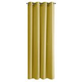 Design91 glad mat 8 ogen zacht gordijnen moderne eenvoudige slaapkamer kinderkamer woonkamer, mosterd, 140 x 250 cm