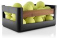 Boîte de rangement, moyenne, noire, bambou/plastique, 32x23x14 cm