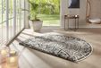 Nora tapis rond pour intérieur et extérieur, résistant à l'eau, noir-crème, 140 cm