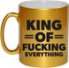 Bellatio Decorations King of Everything Mok - Goud - Keramiek - 300 ml