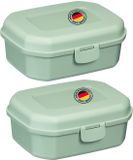 Westmark 2x lunchbox/snackbox, met kliksluiting, hoogte: ca. 7,4 cm, kunststof, maxi, mintgroen