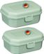 Westmark 2x lunchbox/snackbox, met kliksluiting, hoogte: ca. 7,4 cm, kunststof, maxi, mintgroen